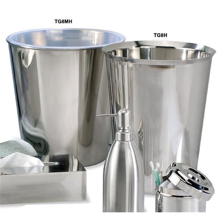 Nu Steel Gloss Collection 9 Quart Wastebasket -Fits Plastic Liner - Mirror Finish, 6PK TA578071